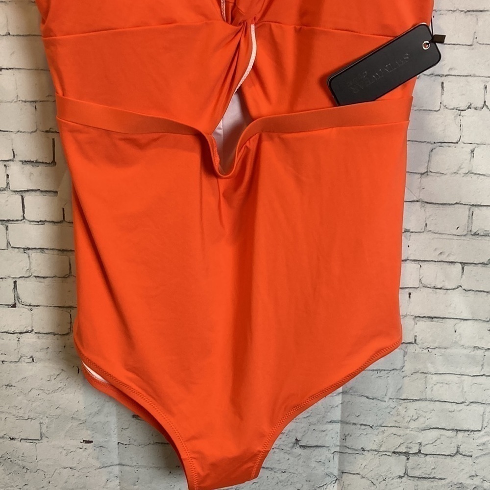 CITY CHIC Majorca 1 Piece Swimsuit Sunburst Orange Sz 18 Plus Size Vacation NWT - Picture 7 of 16